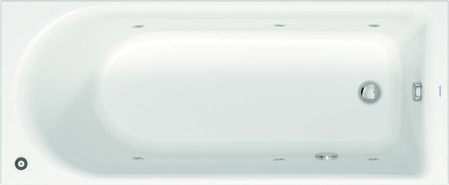 Duravit D Neo rechthoekige whirlpool met één rugsteun en frame 170 x 70 cm wit
