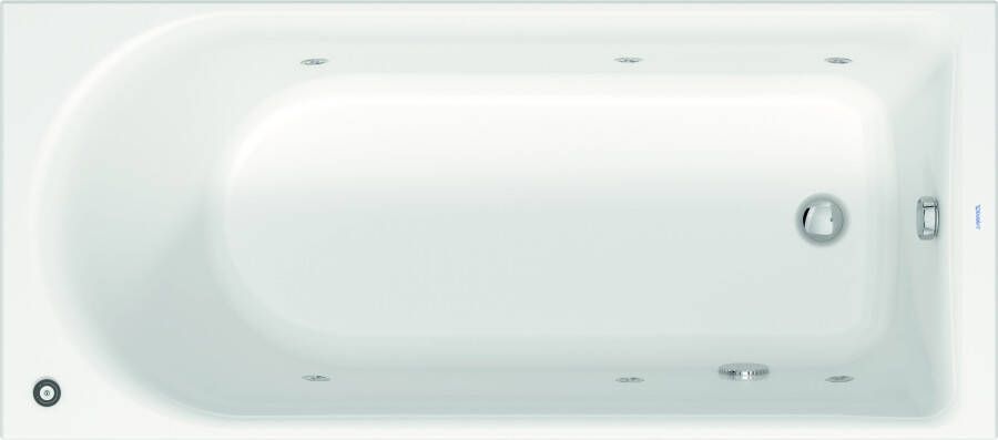 Duravit D Neo rechthoekige whirlpool met één rugsteun en frame 170 x 75 cm wit
