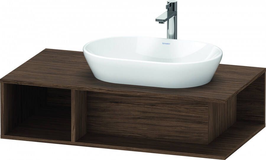 Duravit D-Neo wastafelonderbouwkast met open vak links 100 x 55 x 26 cm noten donker mat