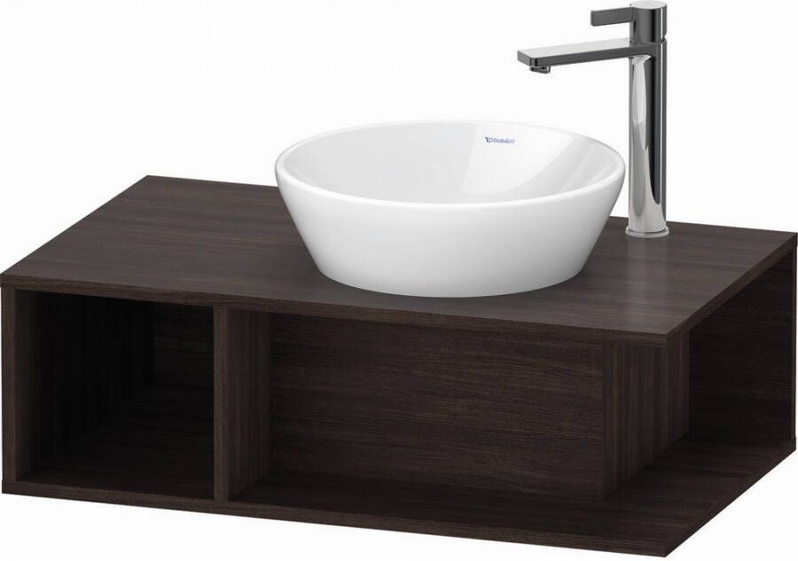 Duravit D-Neo wastafelonderbouwkast met open vak links 80 x 26 x 48 cm kastanje donker mat