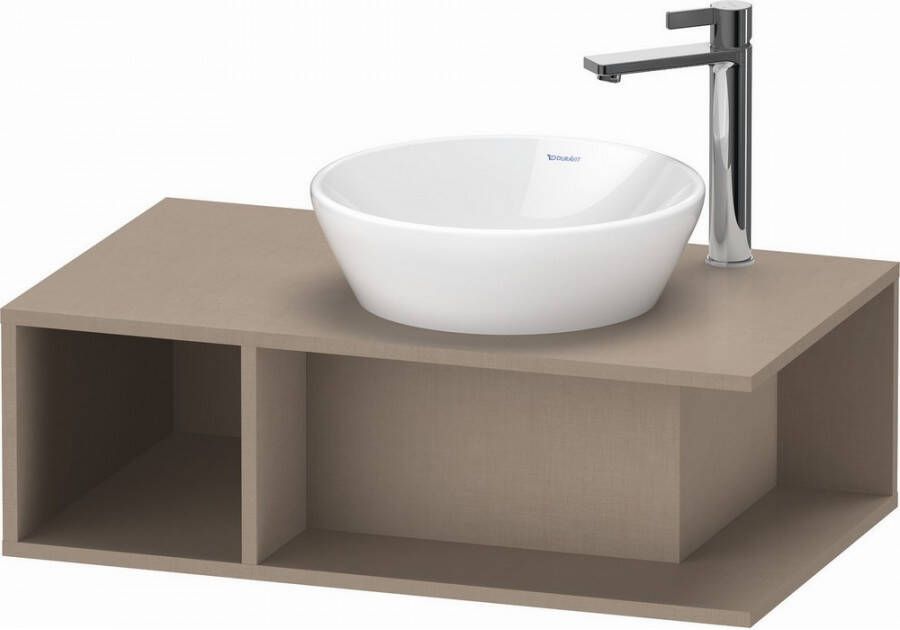 Duravit D-Neo wastafelonderbouwkast met open vak links 80 x 26 x 48 cm linnen mat