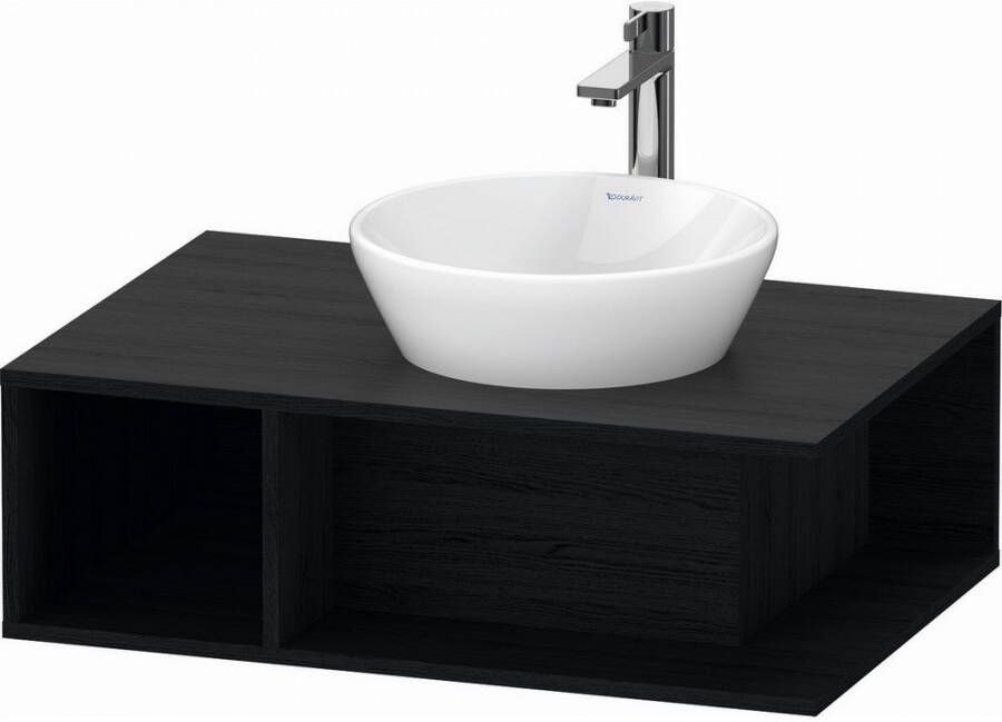 Duravit D-Neo wastafelonderbouwkast met open vak links 80 x 55 x 26 cm eiken zwart mat