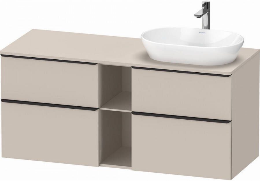 Duravit D-Neo wastafelonderkast geschikt voor wastafel rechts met 4 lades en 1 open schap 140 x 66 4 x 55 cm noten mat