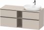 Duravit D-Neo wastafelonderkast geschikt voor wastafel rechts met 4 lades en 1 open schap 140 x 66 4 x 55 cm noten mat - Thumbnail 3