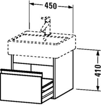 Duravit Ketho wastafelonderkast met 1 lade 45x44x41 cm voor Vero wastafel 045450 (ongeslepen) basalt