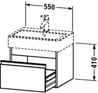 Duravit Ketho wastafelonderkast met 1 lade 55x44x41 cm voor Vero wastafel 045460 (ongeslepen) basalt