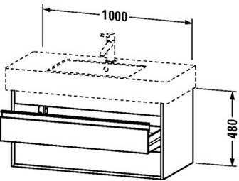 Duravit Ketho wastafelonderkast met 2 lades 100x45 5x41 cm voor Vero wastafel 032910 (ongeslepen) basalt