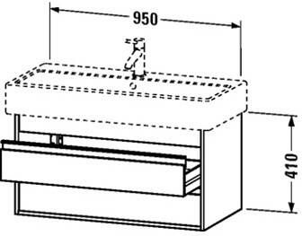 Duravit Ketho wastafelonderkast met 2 lades 95x44x41 cm voor Vero wastafel 045410 (ongeslepen) basalt