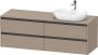 Duravit Ketho 2 wastafelonderbouwkast incl. consoleplaat met 4 laden voor waskom rechts 160x55x56.8cm met handgrepen antraciet hoogglans wit K24899R22220000 - Thumbnail 2