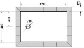 Duravit Tempano kunststof douchebak acryl rechthoekig 120x80 cm wit