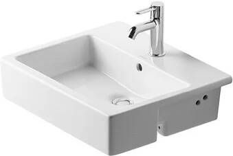 Duravit Vero half inbouwwastafel m. kraangat m. overloop 55x47cm m. WG incl. bevestiging wit