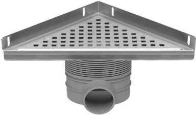 Easy Drain Aqua Plus Delta hoekafvoergoot 245x245x342 mm zijuitlaat geborsteld rvs - Foto 2