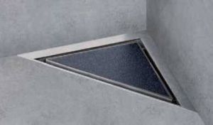Easy Drain Aqua Jewels delta tegel afvoergoot 3-hoek 20x20 cm zijuitlaat kunststof RVS