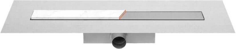 Easy Drain Compact 50 Modulo Stone douchegoot set waterslot 50mm 70cm inbouw diepte 94mm met zijuitloop edm1nat700-50 - Foto 4