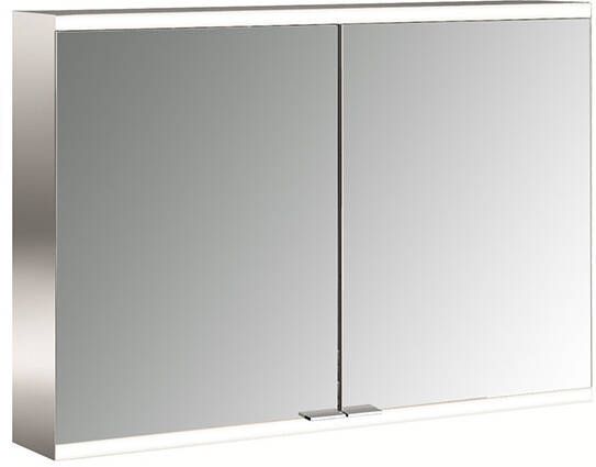 Emco Asis prime 2 spiegelkast 100 cm met 2 deuren en LED-verlichting aluminium