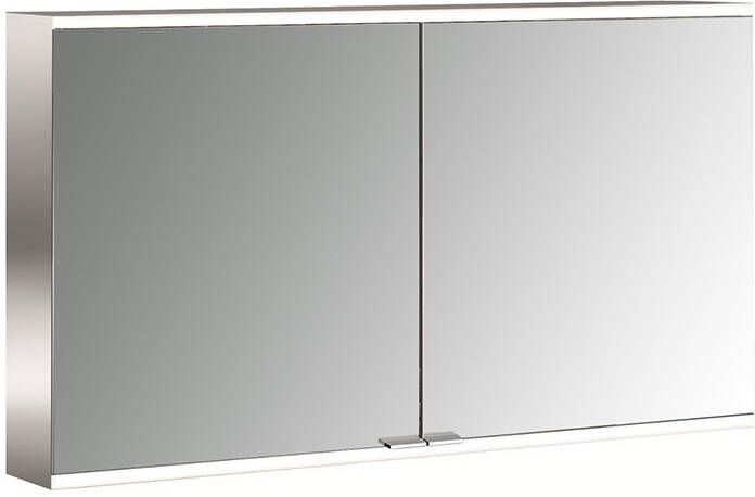 Emco Asis prime 2 spiegelkast 120 cm met 2 deuren en LED-verlichting aluminium