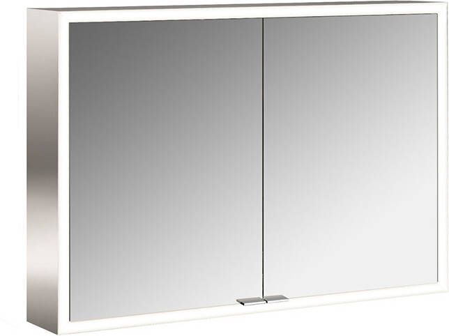 Emco Asis prime spiegelkast 100 cm met 2 deuren en LED-verlichting aluminium