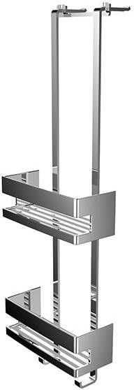 EMCO rechthoekige fles en sponshouder 2 korven bevestigingsmateriaal hxbxd 703x225x97mm kleur chroom - Foto 2