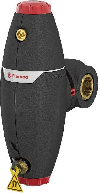 FLAMCO XStream lucht - vuilafscheider DN20 22mm kunststof klasse PN10 bouwlengte 119mm zwart