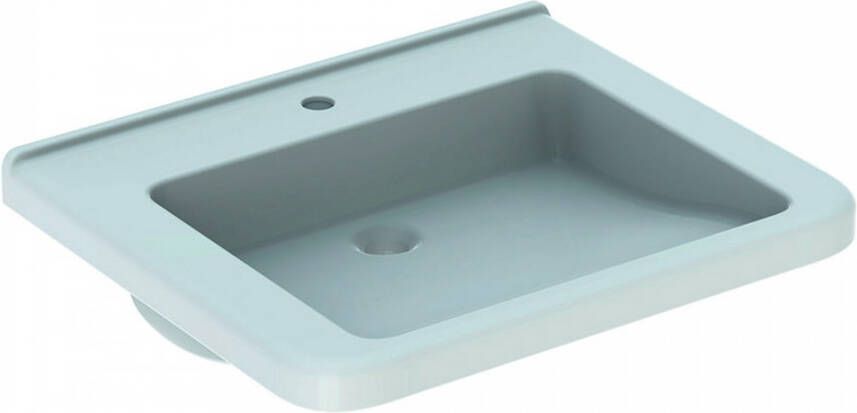 GEBERIT 300 Comfort Wastafel MIVA vierkant 1x waskom kraangat midden keramiek 650 x 550 x 155mm (BxDxH) wit