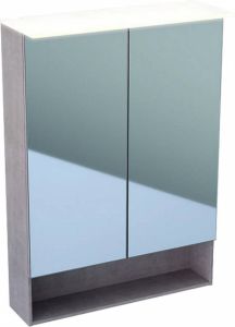 Geberit Acanto spiegelkast met 2 deuren en LED-verlichting 83 x 60 x 21 5 cm eiken mystiek