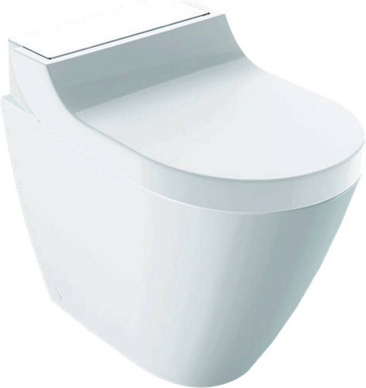 Geberit AquaClean Tuma Comfort douche wc staand met geurafzuiging föhn ladydouche en verwarmbare softclose zitting alpien wit