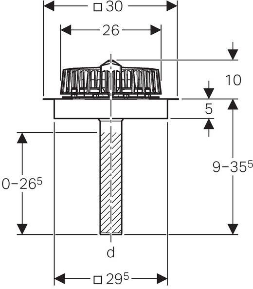 Geberit Pluvia klemtrechter 12 l s foliedak ø 56 mm