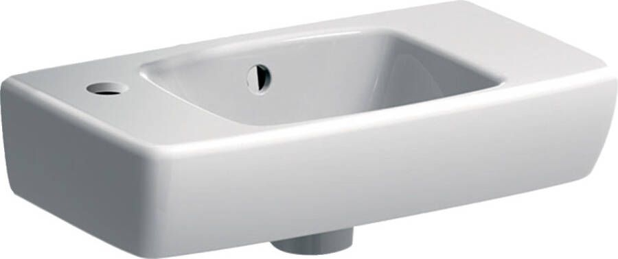 Geberit Renova Compact fontein 45x25 cm met kraangat links en overloop wit