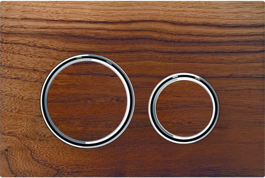 Geberit Sigma 21 bedieningplaat met dualflush frontbediening voor toilet 24.6x16.4cm chroom amerikaans noten 115884JX1