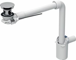 Geberit Clou wastafelafvoer ruimte besparend model met afvoerplug en hendelbediening chroom