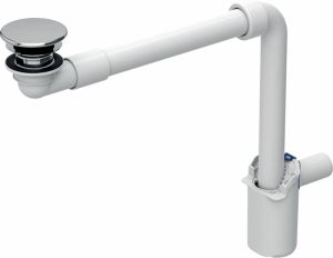 Geberit Clou wastafelafvoer ruimte besparend model met vrije uitloop en ventielafdekking Ø 32 mm chroom