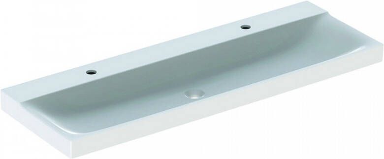 Geberit Xeno2 wastafel 140x48x14cm 2 kraangaten zonder overloop keramiek KeraTect wit 500926001