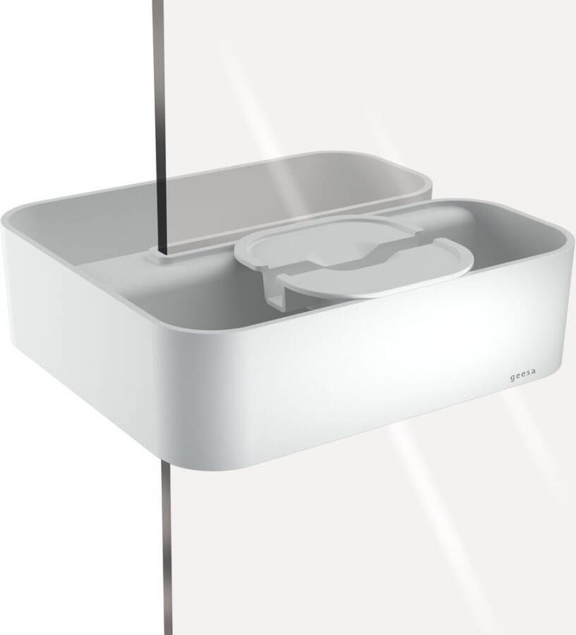 Geesa Frame clip-on douchemand voor douchewand 20 8 x 23 3 x 10 6 cm wit