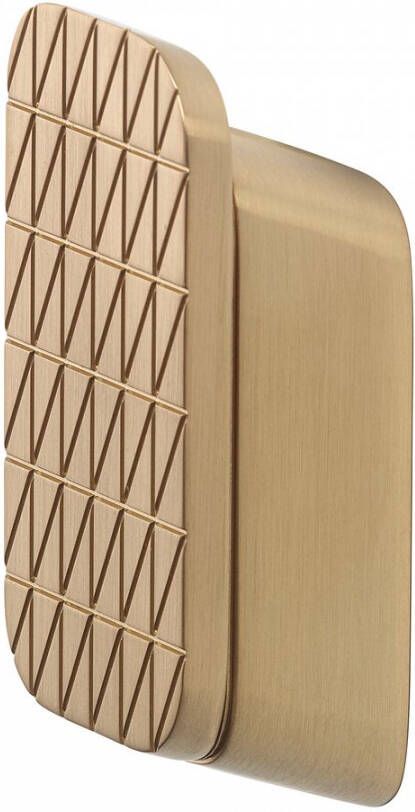 Geesa Shift collection handdoekhaak medium met driehoekpatroon 3 x 2 3 x 7 1 cm goud geborsteld
