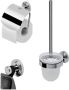 Geesa Naxos Toiletaccessoireset Toiletborstel met houder Toiletrolhouder met klep Handdoekhaak Chroom 916200-02-115 - Thumbnail 4