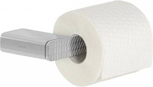 Geesa Shift toiletrolhouder rechts met driehoekpatroon zonder klep 20 2 x 7 7 x 3 cm chroom