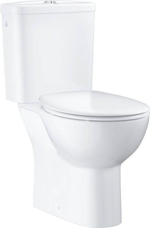 GROHE Bau Ceramic wc-pakket: wc met spoelreservoir en SoftClose zitting glanzend keramiek Alpine Wit horizontale afvoer spoelvolume 6 3 l
