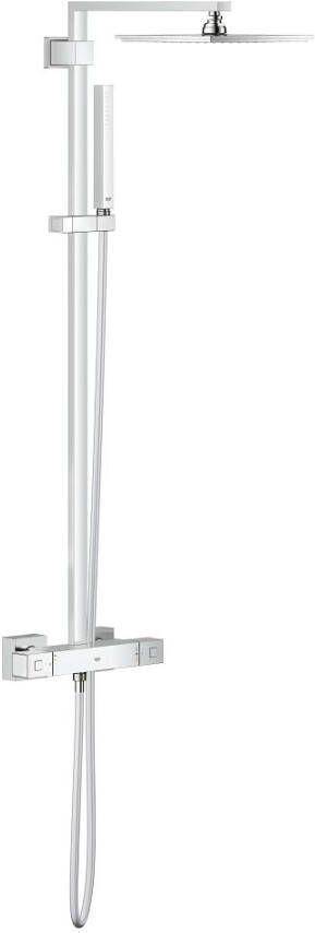 Doucheset Grohe Euphoria Cube Douchesysteem Opbouw Vierkant Glans Chroom 23cm Thermostaatkraan Glijstang Regendouche Handdouche 2 Standen
