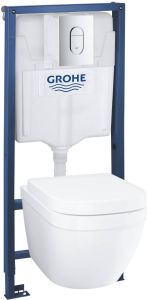 GROHE Euro Ceramic toiletset met Rapid SL inbouwreservoir Euro Ceramic wandcloset met softclose zitting en Arena Cosmopolitan bedieningspaneel