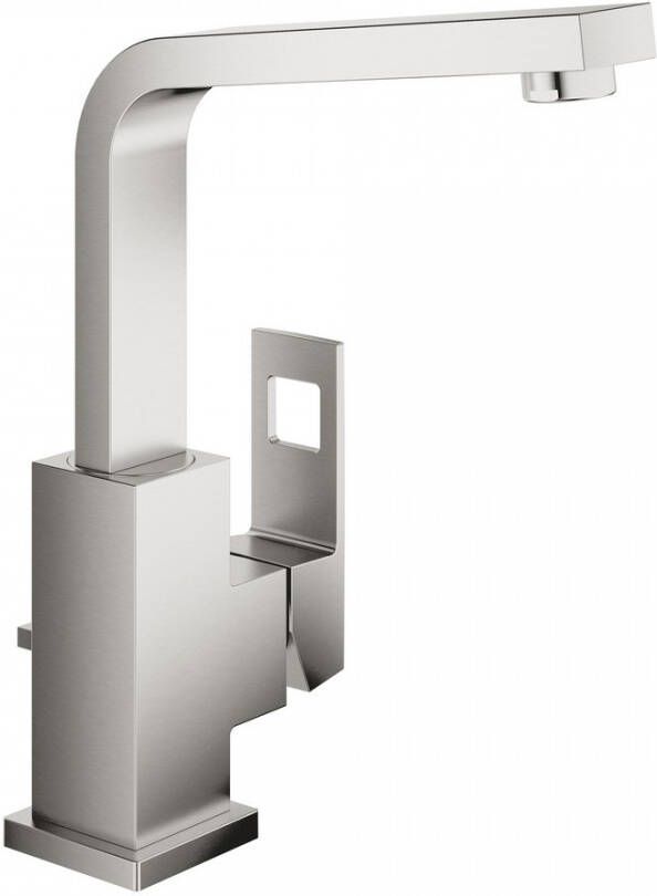 GROHE Eurocube eengreeps wastafelmengkraan L-size met draaibare uitloop en pop-up waste supersteel