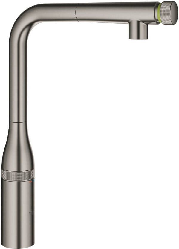 GROHE Essence smartcontrol keukenmengkraan L uitloop met uittrekbare mousseur hard graphite geborsteld