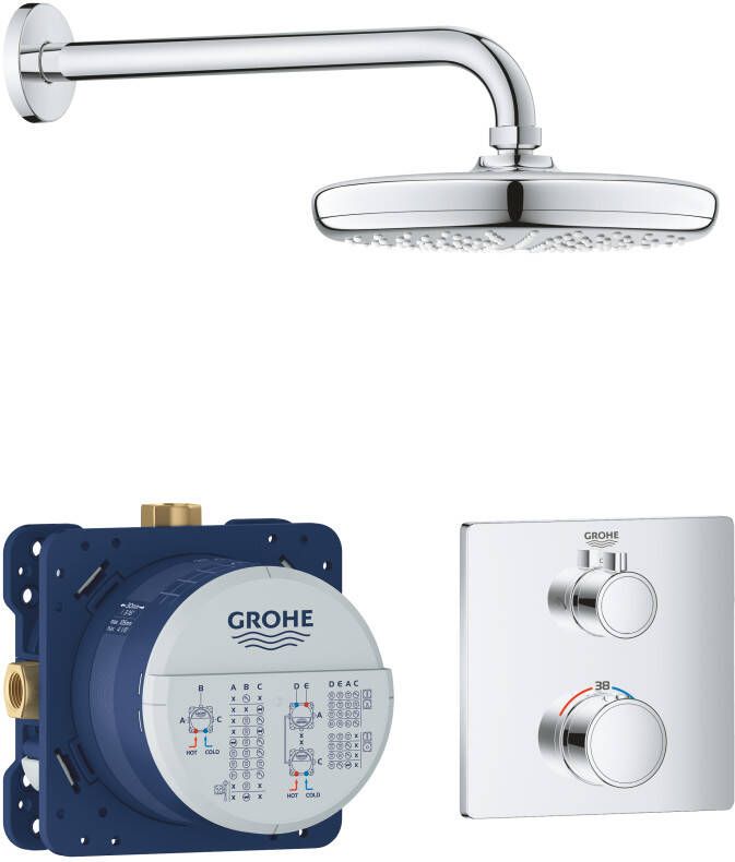 GROHE Grohtherm Perfect doucheset met Tempesta 210 chroom