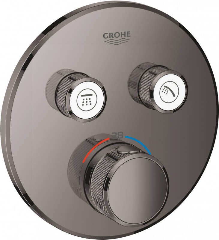 GROHE Grohtherm SmartControl afdekset douchethermostaat met omstel rond hard graphite
