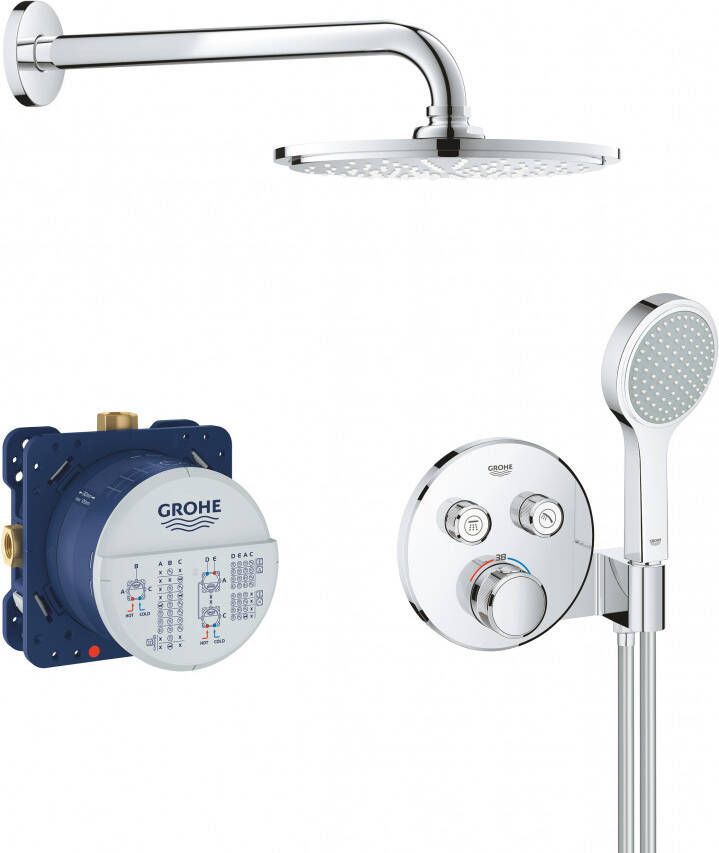 Douche Concurrent Regendoucheset Inbouw Grohe Grohtherm Smartcontrol 21cm Rond Chroom Thermostaatkraan Handdouche