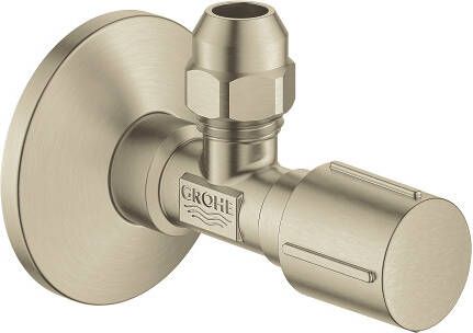 GROHE hoekstopkraan 1 2&apos;&apos; x 3 8&apos;&apos; met zelfdichtend schroefdraad nikkel geborsteld