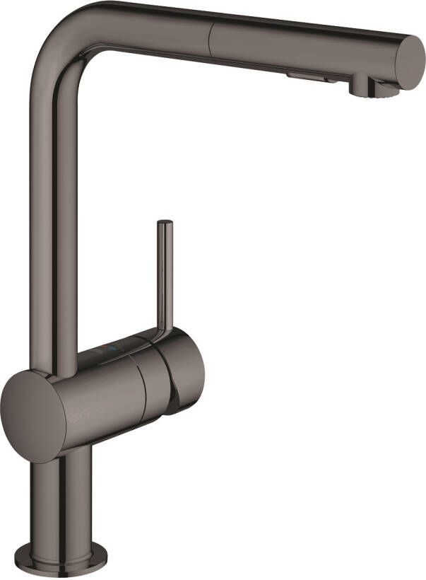 Grohe Minta Keukenkraan hoog uittrekbare l uitloop 2 straalsoorten hard graphite glans 30274A00