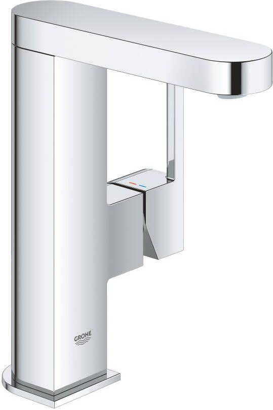 Grohe Plus waterbesparende wastafelkraan M-size met gladdy body en push open waste chroom 23872003