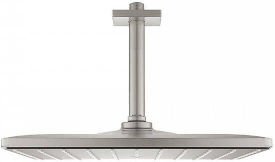GROHE Rainshower SmartActive Hoofddoucheset Mono vierkant plafond 310mm douchekop 1x straalsoort 142mm arm supersteel