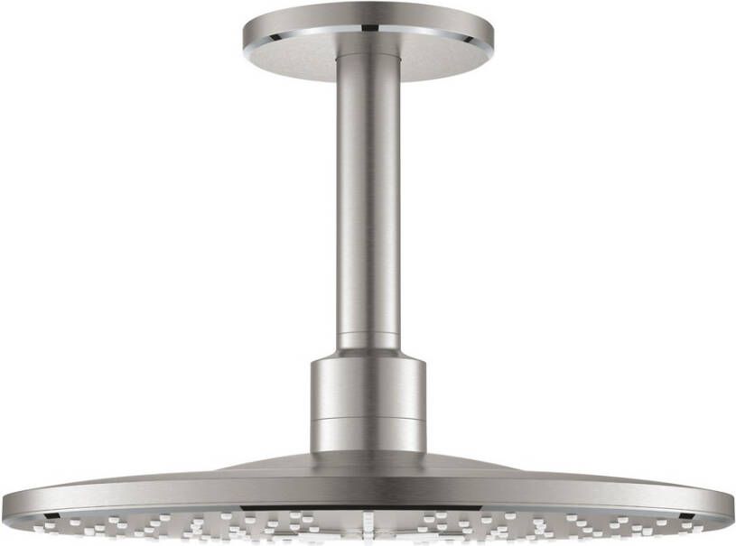 GROHE Rainshower SmartActive 310 regendoucheset met ronde regendouche en 2 straalsoorten plafondmontage moon white
