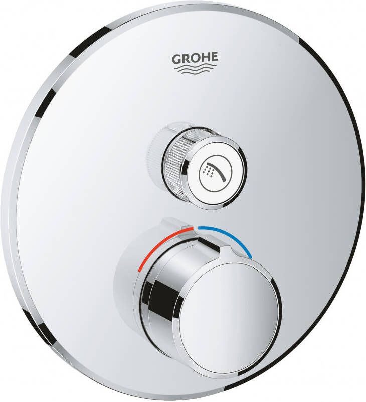 GROHE Smartcontrol Inbouwmengkraan opbouwdeel (douche ) rond wand eengreeps temperatuurbegrenzing chroom